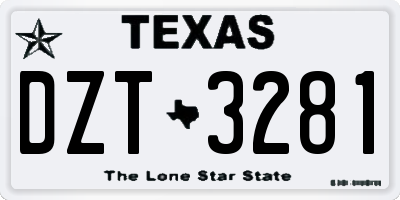 TX license plate DZT3281