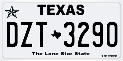 TX license plate DZT3290