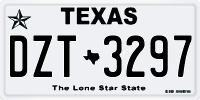 TX license plate DZT3297