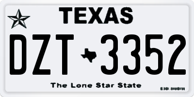 TX license plate DZT3352