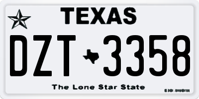 TX license plate DZT3358