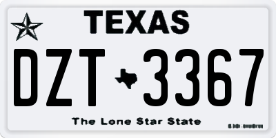 TX license plate DZT3367