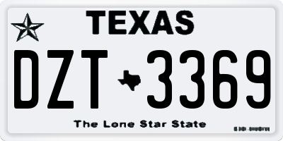 TX license plate DZT3369