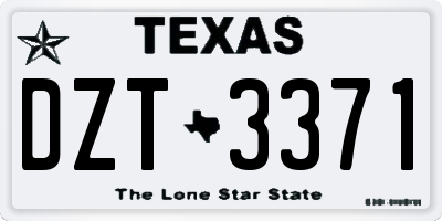 TX license plate DZT3371