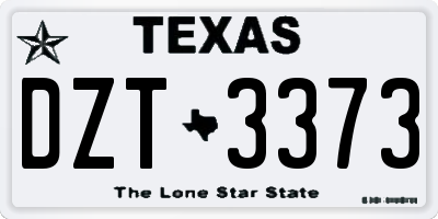 TX license plate DZT3373