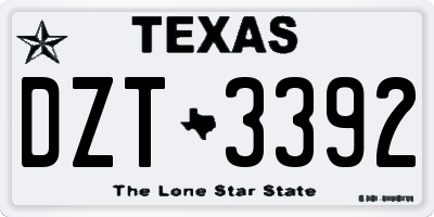 TX license plate DZT3392