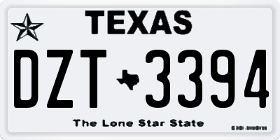 TX license plate DZT3394