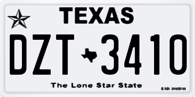TX license plate DZT3410