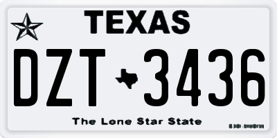 TX license plate DZT3436