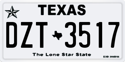TX license plate DZT3517