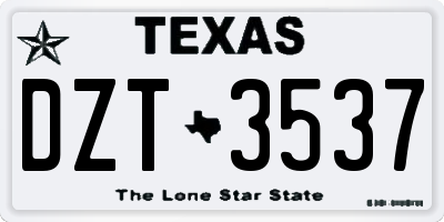 TX license plate DZT3537