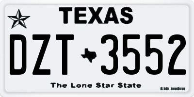 TX license plate DZT3552
