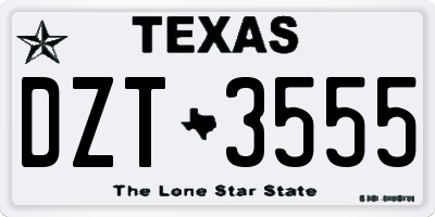 TX license plate DZT3555