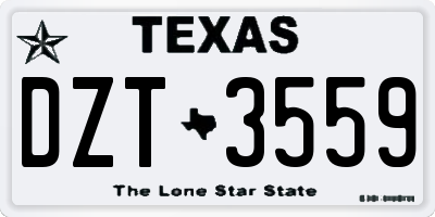 TX license plate DZT3559