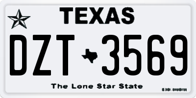 TX license plate DZT3569