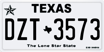 TX license plate DZT3573