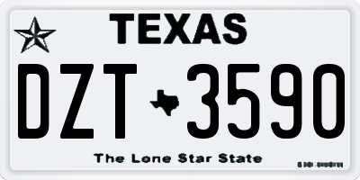 TX license plate DZT3590