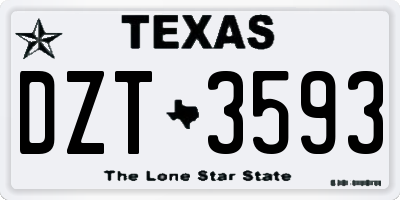 TX license plate DZT3593