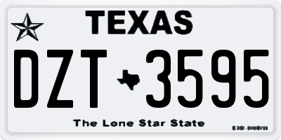 TX license plate DZT3595