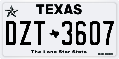 TX license plate DZT3607
