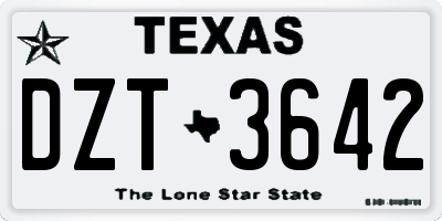 TX license plate DZT3642