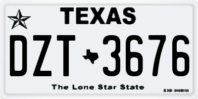 TX license plate DZT3676