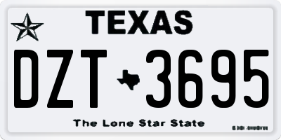 TX license plate DZT3695
