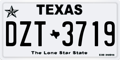 TX license plate DZT3719