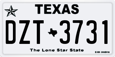 TX license plate DZT3731