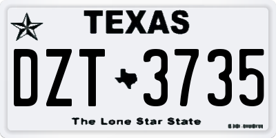 TX license plate DZT3735
