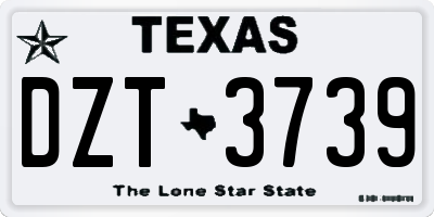 TX license plate DZT3739