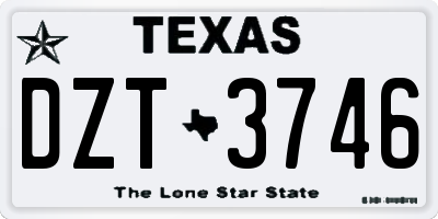 TX license plate DZT3746
