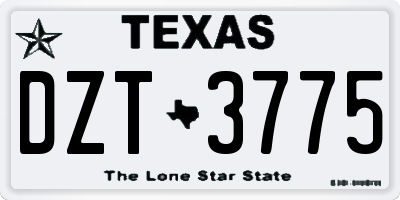 TX license plate DZT3775