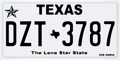 TX license plate DZT3787