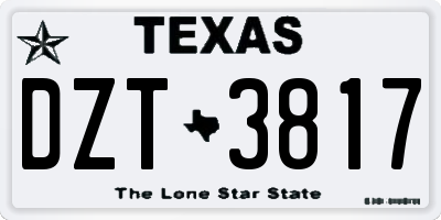 TX license plate DZT3817