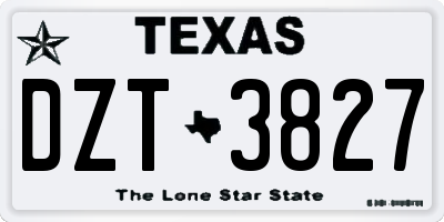 TX license plate DZT3827