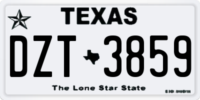 TX license plate DZT3859