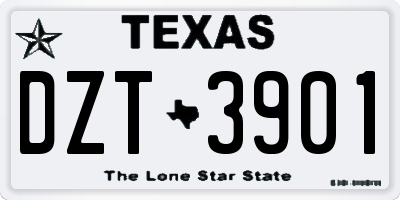 TX license plate DZT3901