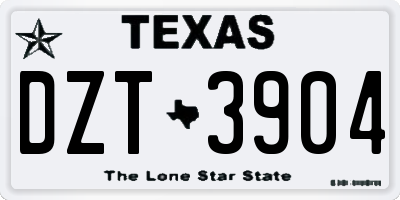 TX license plate DZT3904