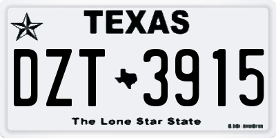 TX license plate DZT3915