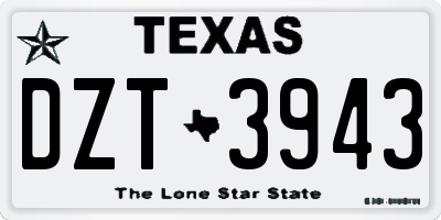 TX license plate DZT3943