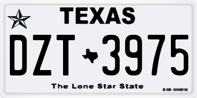 TX license plate DZT3975