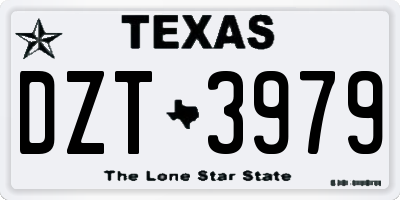 TX license plate DZT3979