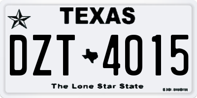 TX license plate DZT4015