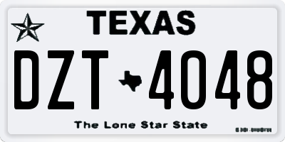 TX license plate DZT4048