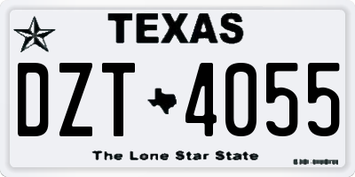 TX license plate DZT4055