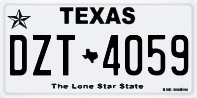 TX license plate DZT4059