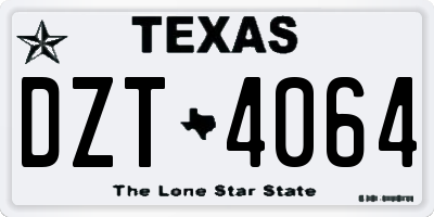 TX license plate DZT4064