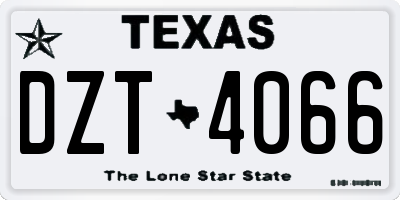 TX license plate DZT4066