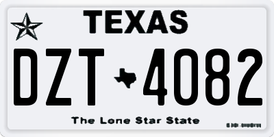 TX license plate DZT4082